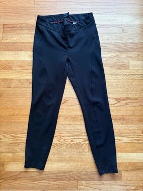 Kenar Black Slim Ponte Zip Front Ponte Pant